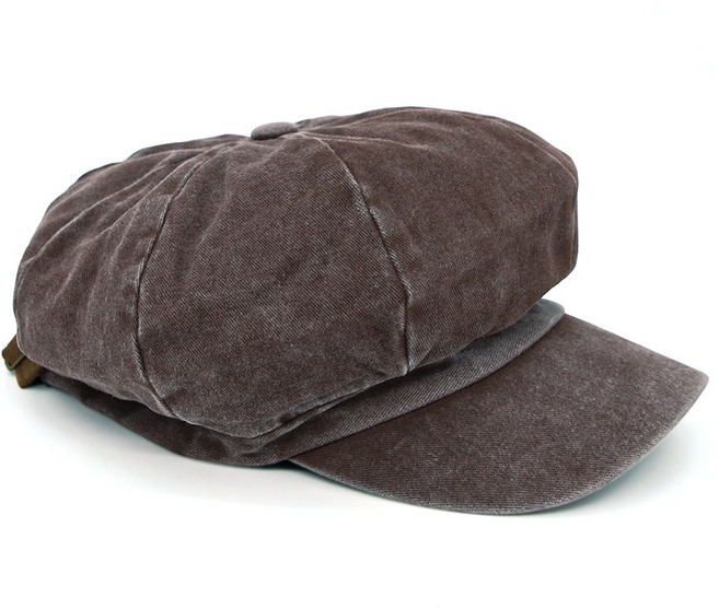 두두픽스 보씨엘 워싱 면 빈티지 코튼 심플 뉴스보이캡 마도로스 빵모자 팔각모 (JDG1582)