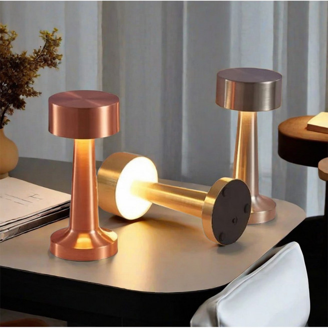 1+1 헬스와미 아령 무드등 무선스탠드 조명 빈티지 카페 술집 인테리어 취침등, 골드gold