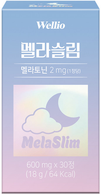 웰리오 멜라슬림 식물성 타트체리 멜라토닌 1개월분, 1박스, 30정
