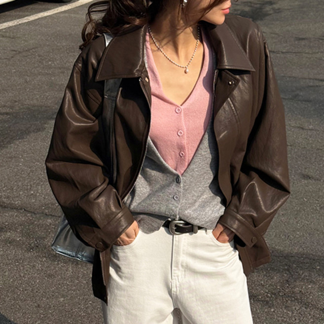 [난닝구]커이브 레더스트링자켓