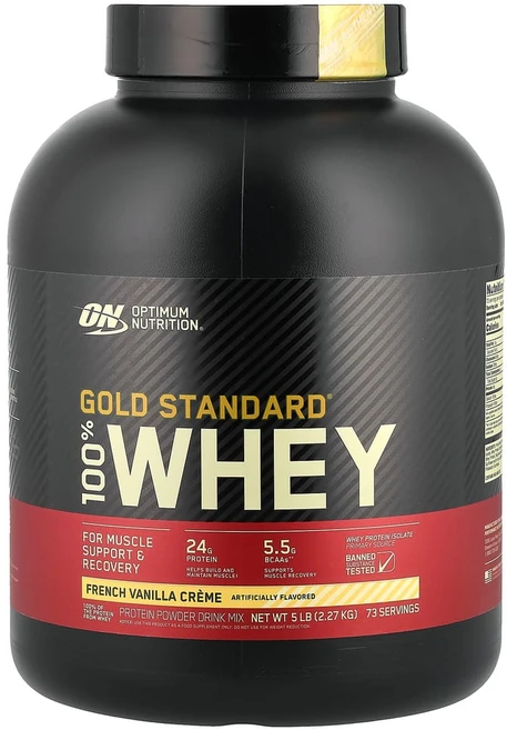 옵티멈뉴트리션 Gold Standard 100% 유청 프렌치 바닐라 크림 2.27kg(5lbs), 1개, 2.268kg - 쿠팡