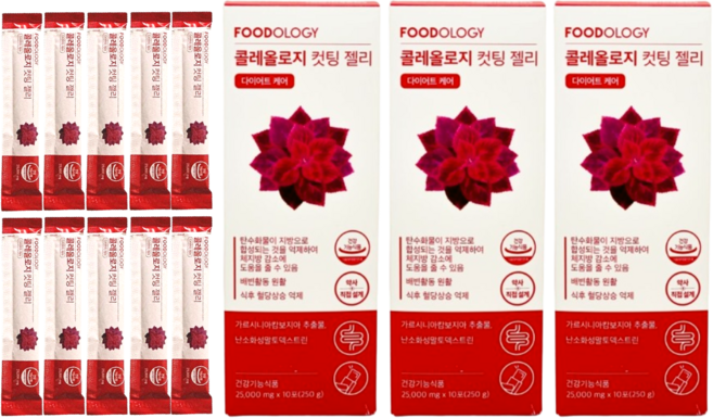 푸드올로지 콜레올로지 컷팅 젤리, 250g, 3개