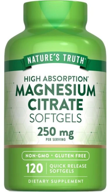 자연 진리 마그네슘 시트레이트 소프트젤 | 250mg 120개 높은 율 비GMO 글루텐 프리, 마그네슘 자연 진리 시트레이트 소프트젤 | 250mg, 1개, 120정 - 쿠팡