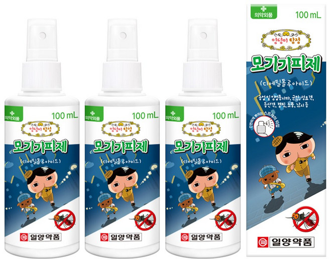 일양약품 엉덩이탐정 모기기피제, 3개, 100ml