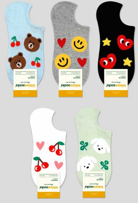 키키야 여성발목 양말 파스텔 아가일 스니커즈