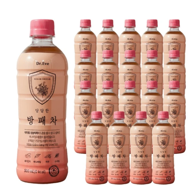 방패차 분홍이차 슈가컷팅레시피 PET 식후 혈당 케어 당뇨 음료 무당 돼지감자차 여주차 바나바잎 수국잎 건강차, 24개, 500ml - 쿠팡