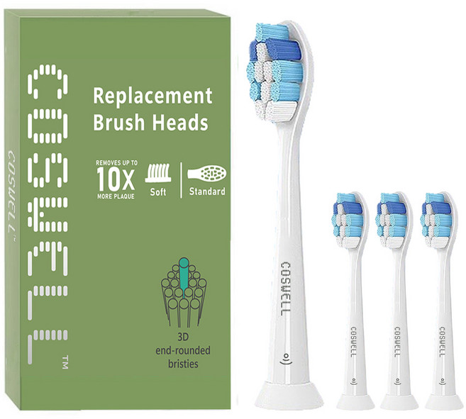 適配飛利浦電動牙刷頭 無銅潔淨護齦適 適用HX9/HX7/HX6/HX3型號 | 深入清潔牙縫 溫和呵護牙齦, 1個, 4個裝
