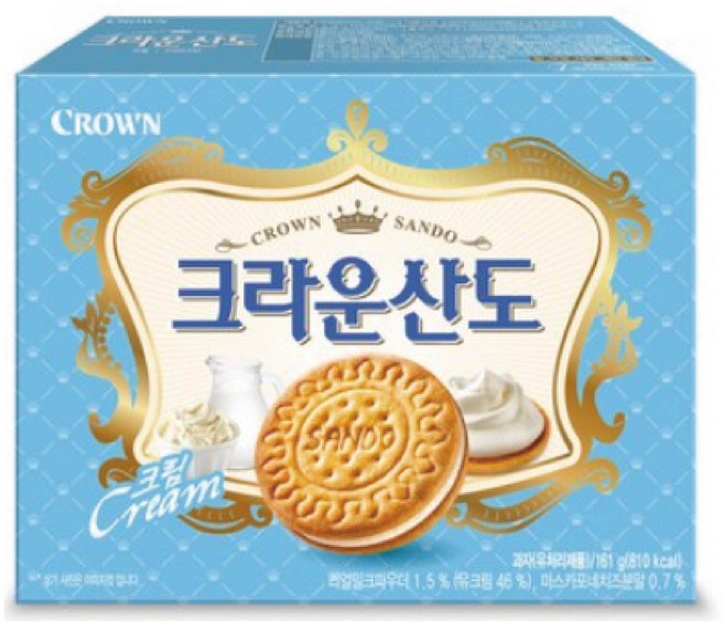 크라운 산도 스윗밀크 161g 식품 > 스낵/간식 스낵/시리얼 과자쿠키/비스킷/크래커 과자쿠키, 1개