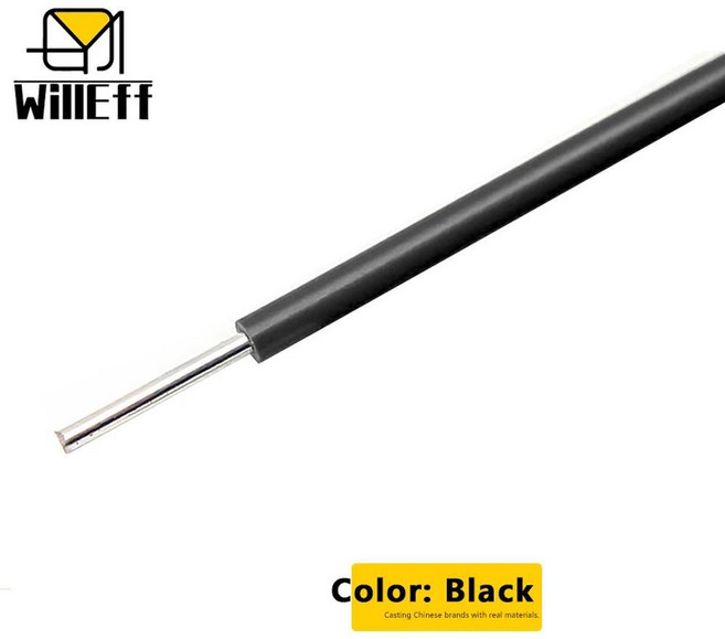 검정색 빨간색 단심 구리선 절연 단선 경질 구리 케이블 벽 스위치 연장 전선, 06 22 AWG, 01 UL1007-Black-Hard, 라. 2m