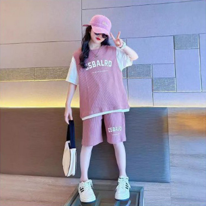 재한 주니어 초등학생 캐주얼 반팔 반바지 상하의세트 [2659]