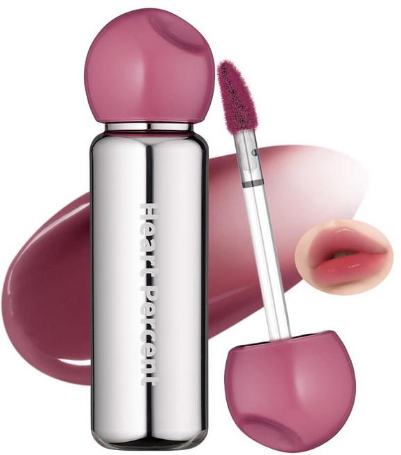 Heart Percent Dote On Mood First Tint - 오래 지속되는 고발색 립 스테인 얼룩 방지 스타터 및 포인터 부드러운 글라이드 워터 젤 포뮬러 3., #04. 모브 오디