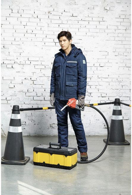 겨울 용접 작업 복 청 작업복 세트 WM-J412