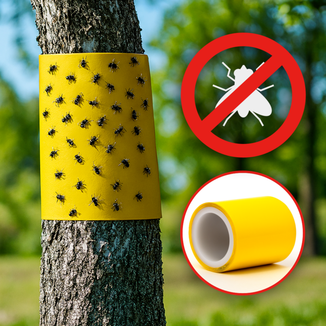 정원 나무 보호용 곤충 방제 양면 끈끈이 트랩 테이프 2.2m, 1개, 1롤