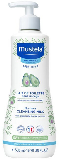 MUSTELA 프랑스 정품 무스텔라 베베 헹굼이 필요 없는 아보카도 클렌징 밀크 500ml, 1개