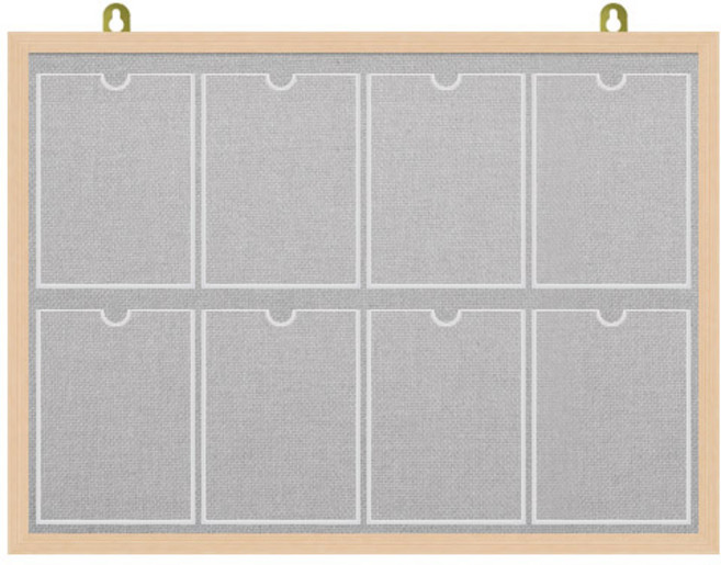 제이에스칠판 아크릴 포켓 A4 게시판 2열8구 1090x770mm, 회색, 메이플