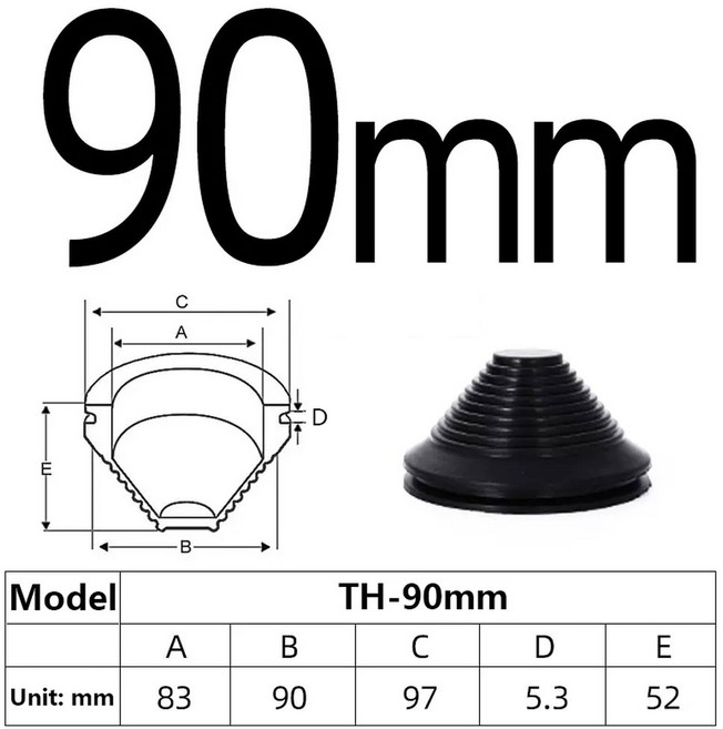 고무 타워형 보호 패드 플러그 씰링 그로밋 구멍 와이어 링의 스냅 코일 가드, [02] 2 피스, TH 90mm, 1개