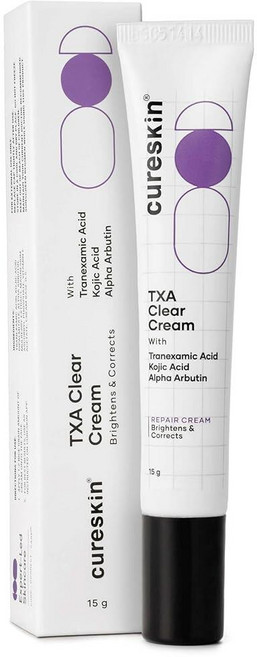Cureskin TraNex 넥스 amic Acid 10% 크림 20000 PPM 코직산 디팔미테이트 15000 알파 알부틴 100000 트라넥삼산 다크 스팟 주근깨 잡티 색소, Cureskin Tranexamic Acid 10% 크, 1