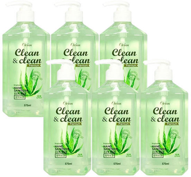 오릭스 클린앤클린 손소독제 575ml x 6개 대용량 손소독 젤 겔 청결제 세정제