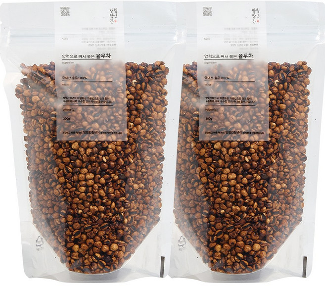 방앗간청년 압력으로 볶은 국산 100% 율무차, 300g, 2개입, 1세트