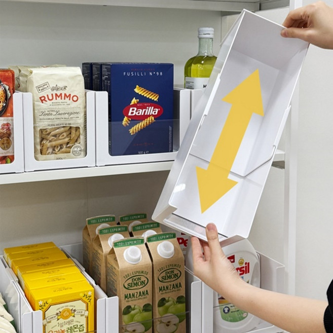 확장형 ABS 길이조절 쌓아쓰는 투명창 팬트리 주방 싱크대 정리함 2type, 1개