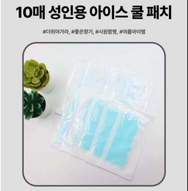 10매 성인용 이마 아이스 쿨패치 쿨링 시트 냉감 여름 폭염대비 휴대용 야외활동 등산 캠핑 판촉물, 10개, 1개입