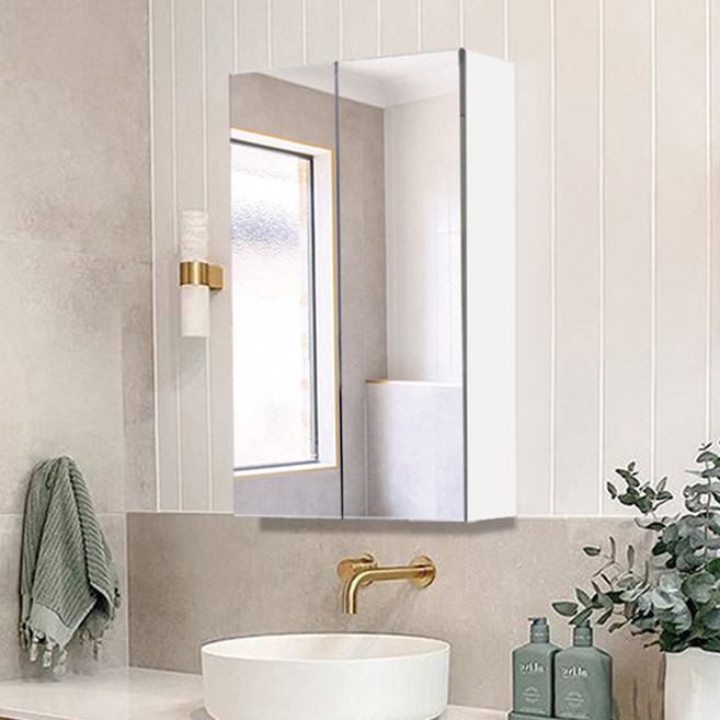 전면 욕실 거울 수납장 국산 욕실장 화장실 수건장 600x800, 강화플라스틱 욕실장