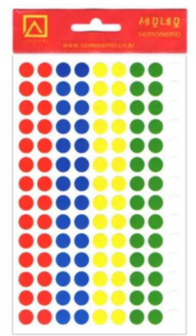 모양견출지(원형) 7매 혼합 지름8 1P 꾸미기스티커 스티커꾸미기