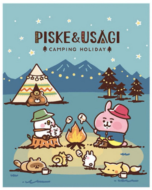卡娜赫拉的小動物 P助兔兔 四折便條紙 便條本, 1個, 露營/KS11781B
