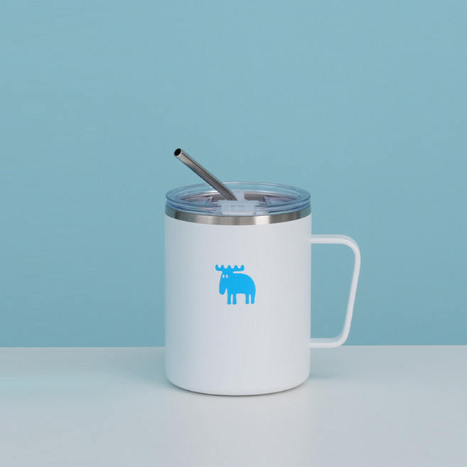 MOZ 스웨덴 316 스텐 진공 머그컵 스텐머그컵 보온머그컵 보온컵 퓨어화이트. 370ml 1개