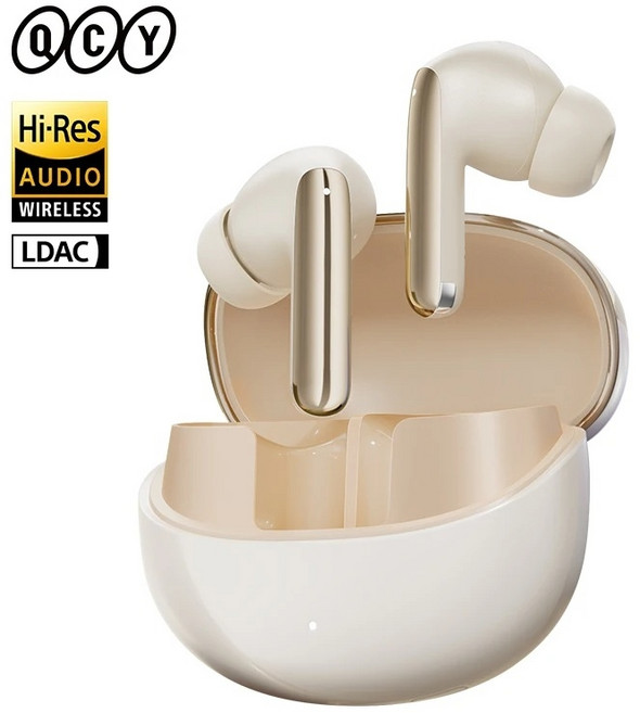 QCY MeloBuds Pro ANC Bluetooth 5.3 이어폰 무선 46dB 고해상도 LDAC 이어 버드 6 마이크 헤드폰 34H 감지, 브라질, 04 GOLDEN
