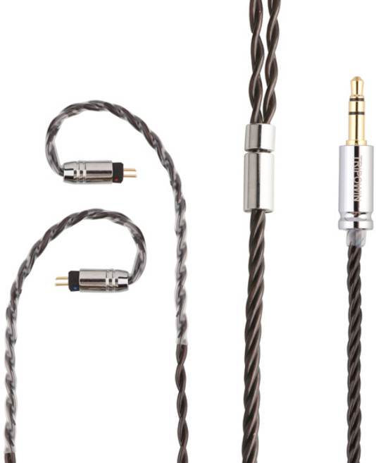 Tripowin Mirage 4 코어 HiFi IEM 케이블 30AWG OCC 교체 케이블 이어폰 모니터 Audiophile 용 코어 당 12 선, [01] 3.5mm-0.78mm 2Pin, 1개