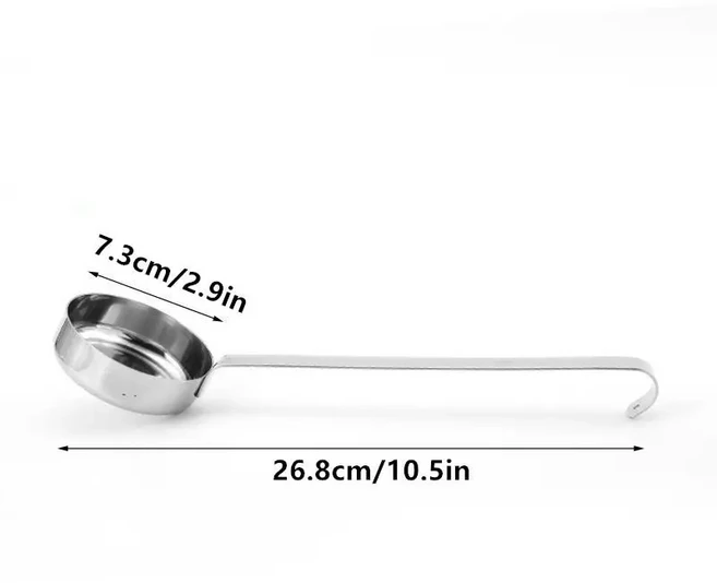 손잡이가 있는 긴 금속 피자 소스 스푼 베이킹 계량 크림 토마토 컵을 얹어먹는 주방용, 01 1pc