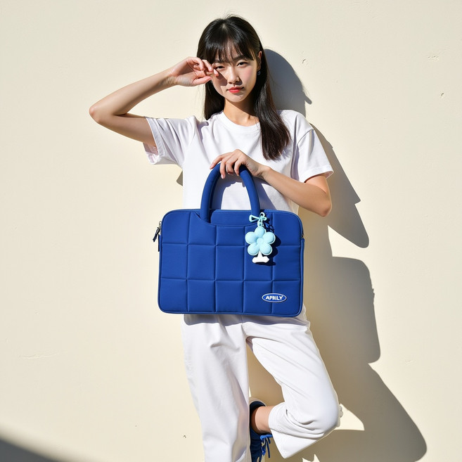 시티슬릭 블라썸키링 노트북가방 충격흡수 가벼운 노트북 아이패드 가방, 1개, 코발트 블루