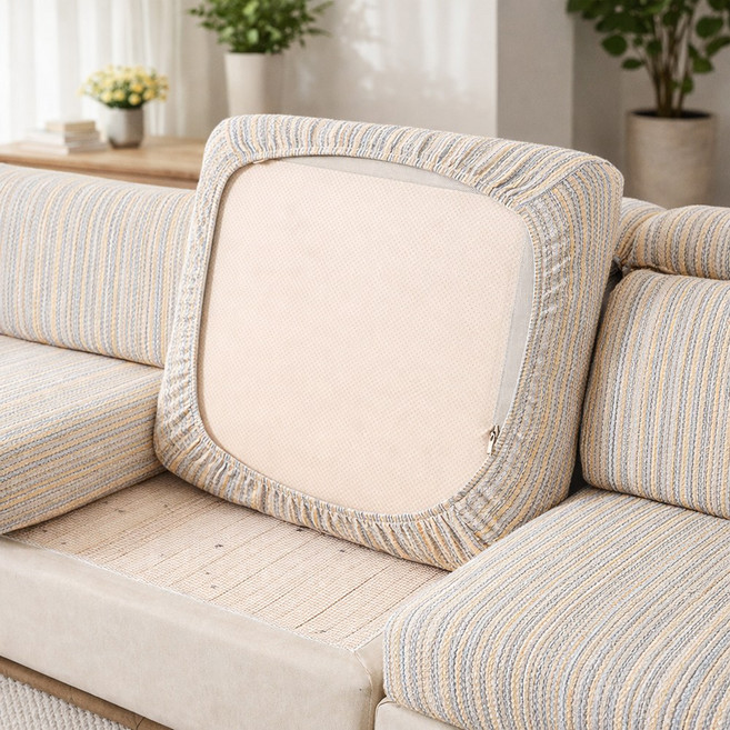 윈디엘 분리형 고탄력 패브릭 소파 커버 사계절 쇼파 덮개, 1개, 옐로우