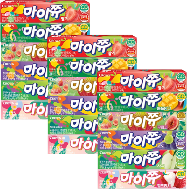 마이쮸(44g)6종세트(딸기+애플망고+써니피치+포도+사과+핑크리치), 264g, 3세트
