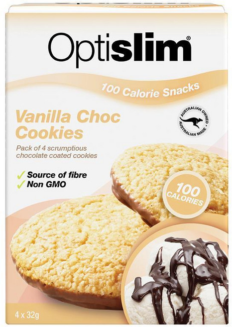 호주 옵티슬림 Optislim VLCD Snack Vanilla Choc 100칼로리 스낵 바닐라 초코 쿠키 4개입, 128g, 5개