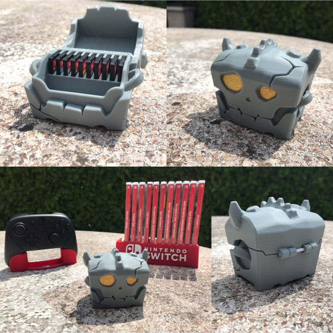 닌텐도스위치 칩 카트리지 보관함 케이스 젤다의 전설 보물 상자, 1개, 그레이