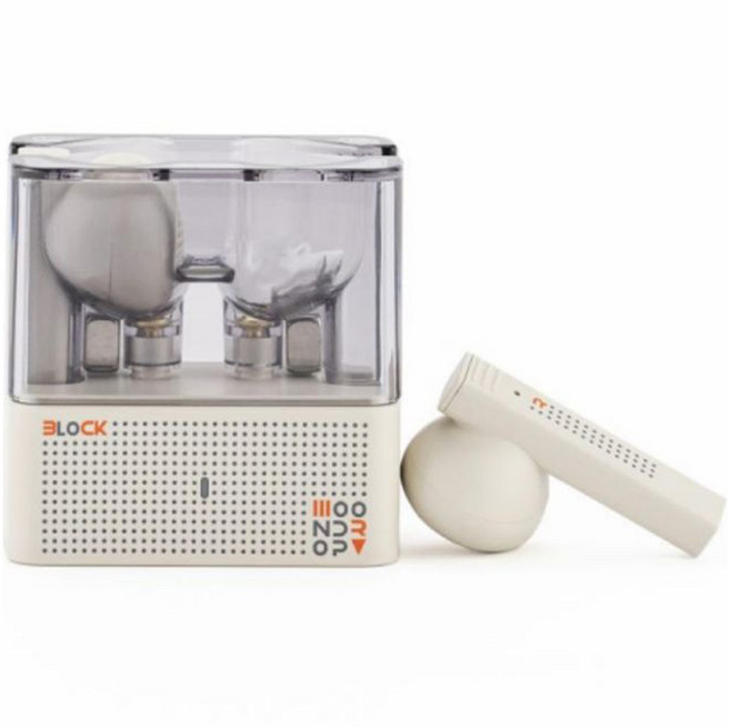 수월우 각설탕 블록 하프 인이어 플랫헤드 무선 블루투스 이어폰, 화이트, MD-TWS-030