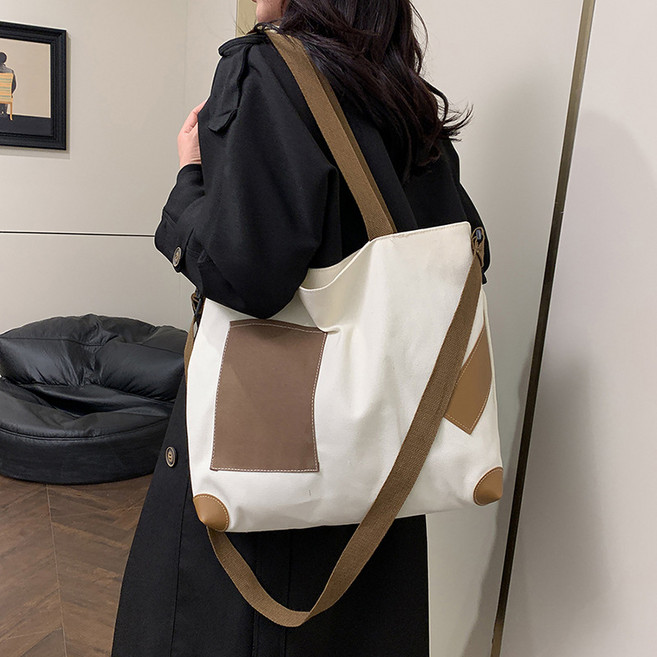 대용량 여성용 원숄더 캔버스 가방 크로스백 토트백 캔버스 가방