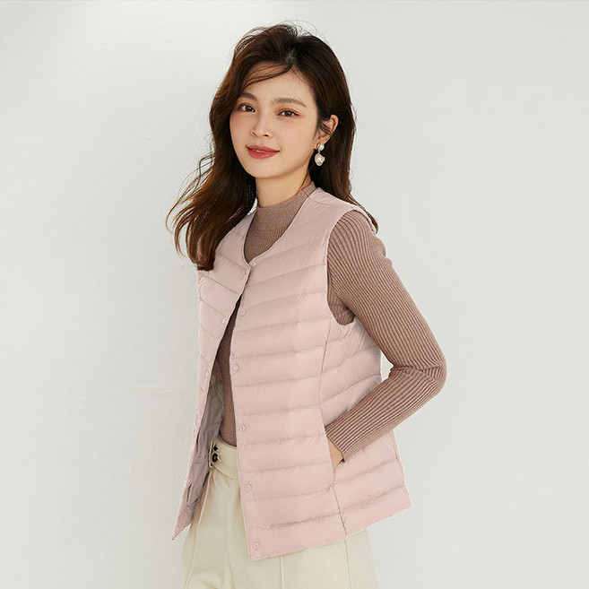 HA.M 여성 경량 패딩 조끼 빅사이즈 오리털 조끼