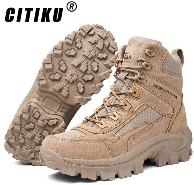 CITIKU남자전투화 남자미들워커 남자지퍼워커 워커운동화 남자겨울워커 아웃도어 하이탑 정글 워커 등산화 캠핑 사막 부츠 워커 245-280cm