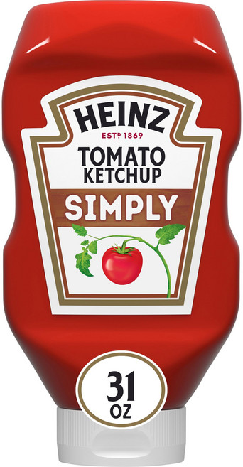 하인즈 심플리 토마토 케첩 (인공 감미료 없음) (878g Heinz Simply Tomato Ketchup with No Artificial Sweeteners (31 oz B, 1개, 878g