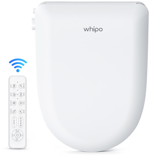 whipo 리모컨 방수비데 자동 세정 건조식 변기 필터가 필요없는 완벽 직수형 방수비대 W648CR, 고객직접설치