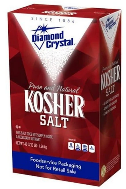 Diamond Crystal 코셔 소금 - 풀 맛 첨가제 무첨가 및 나트륨 함유 순수 천연 성분 1886 1.4kg(3 파운드) 박스, 1.4kg, 1박스 - 쿠팡