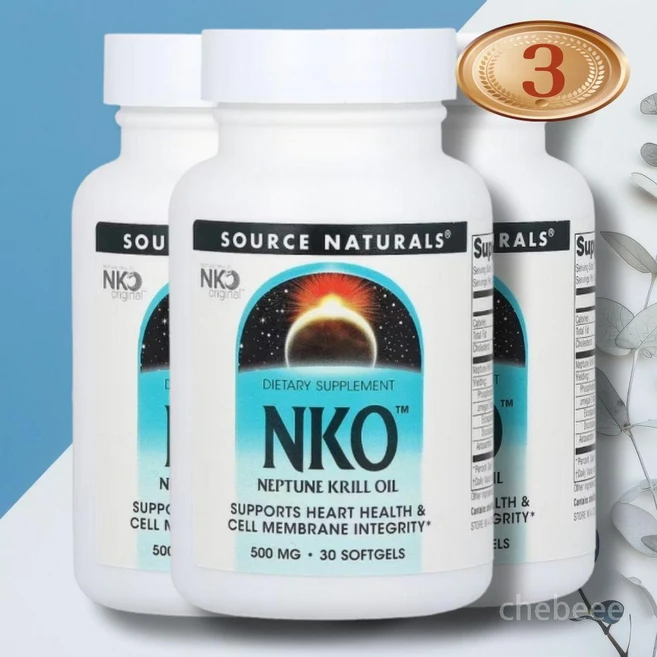 소스내추럴스 NKO 넵튠 크릴 오일 500mg 30정 3병 오메가3 아스타잔틴 DHA - 쿠팡