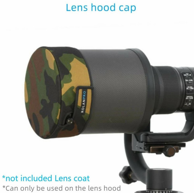Fujifilm XF150-600mmF5.6-8 R LM OIS WR 위장 렌즈 의류 레인 커버 총 케이스 커버에 대한 ROLANPRO 방수, For Lens hood cap, 1개
