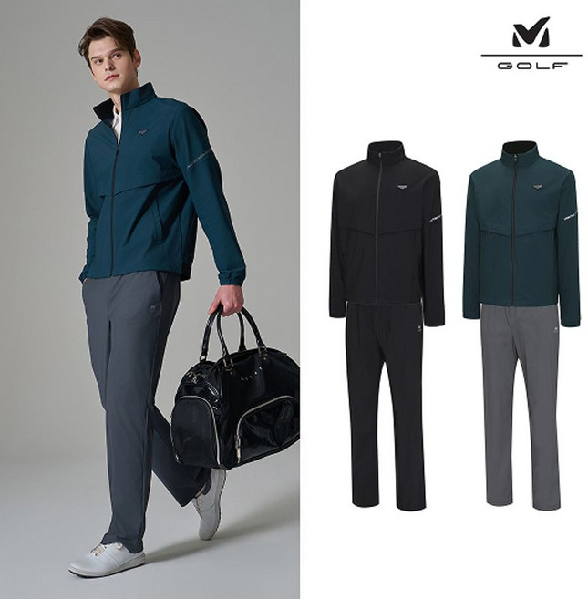 밀레골프 트리코트 집업 셋업 2종