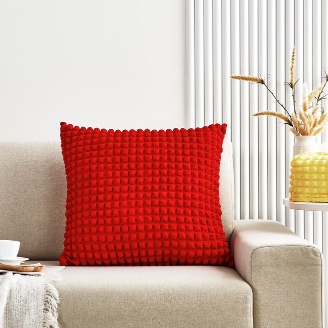모던하우스 시어서커 텍스처 쿠션, 레드