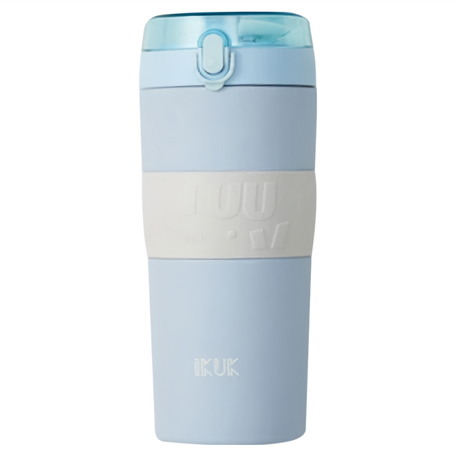 IKUK 艾可 真陶瓷內膽保溫Q彈杯, 北歐藍, 600ml, 1個