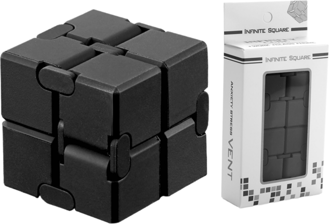 하루템 메탈 무한 피젯스피너 인피니티 큐브 피젯토이 스트레스 해소용 무한큐브, 1개, 블랙